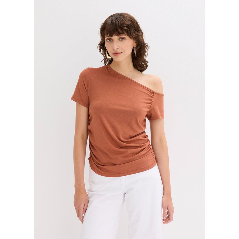 bonprix Asymetrické tričko, farba hnedá 64438767