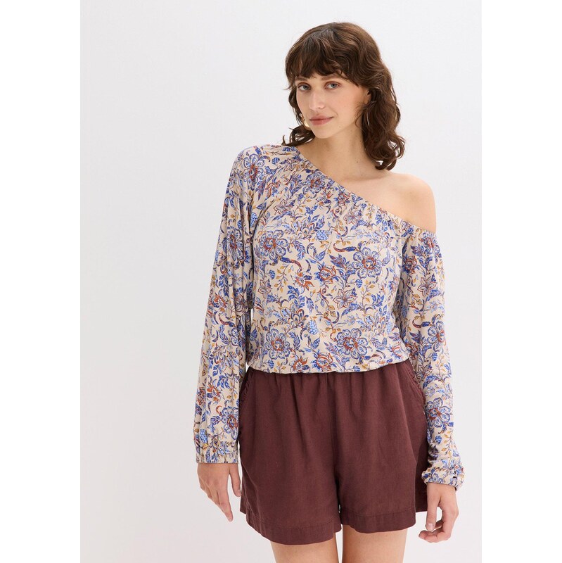 bonprix Tričko s odhaleným plecom, farba béžová 64438780