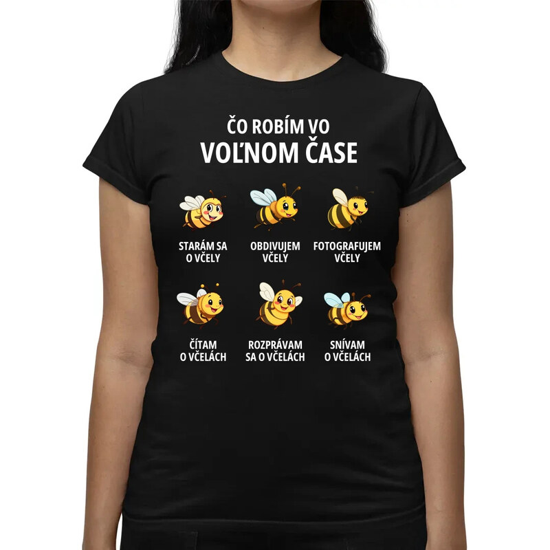 E-shop Garibald Čo robím vo voľnom čase - včely - dámske tričko s