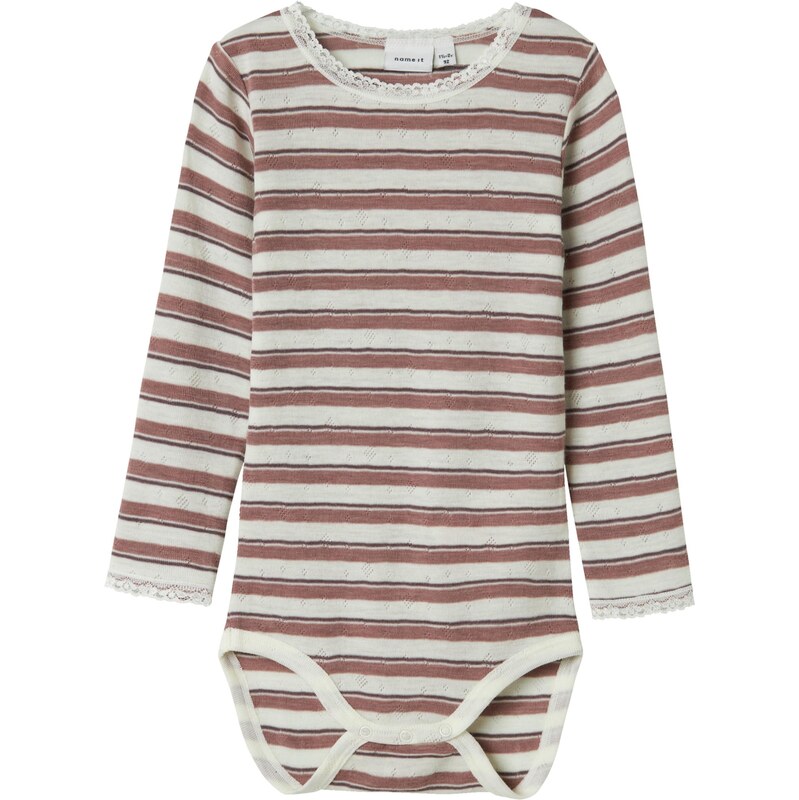 NAME IT Body NMFWang hnedá / staroružová / biela 64442316