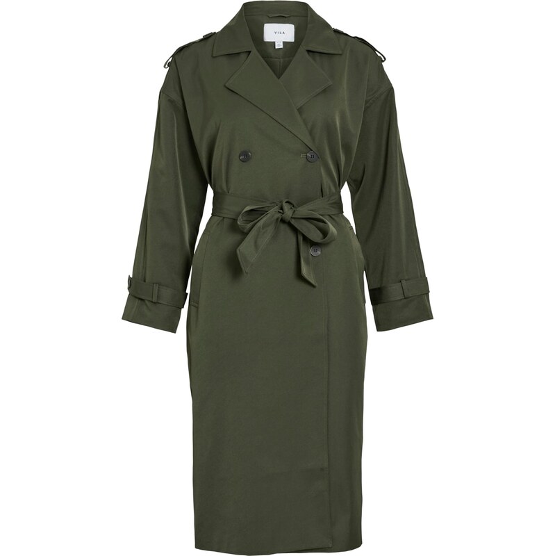VILA Prechodný kabát VIADDISON tmavozelená 65883570