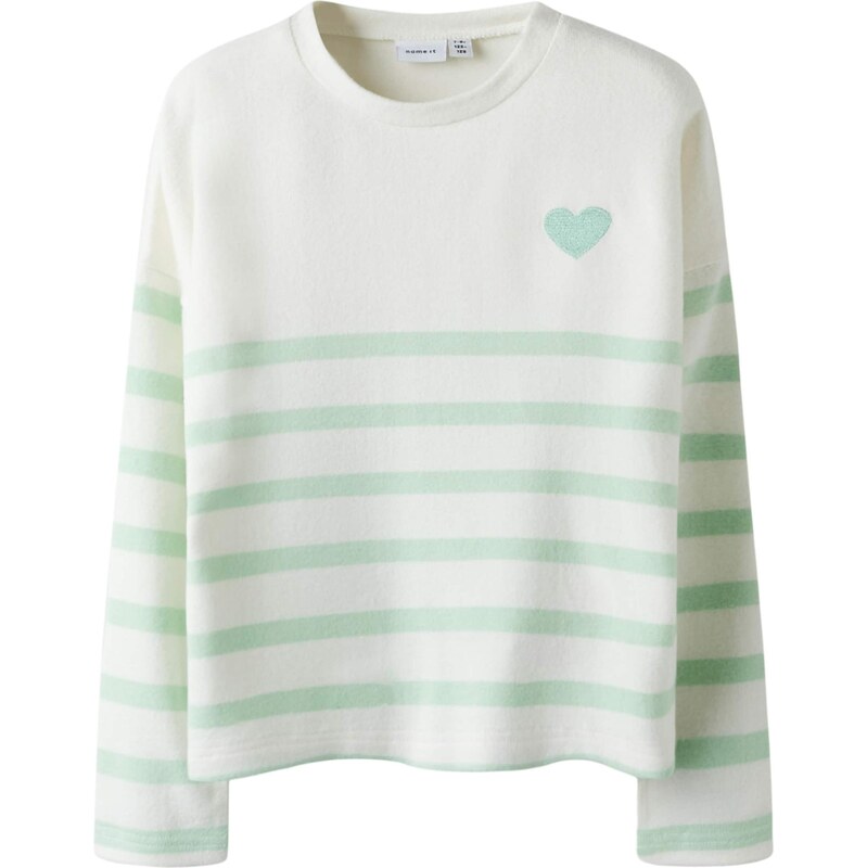 NAME IT Sveter NKFLine pastelovo zelená / biela 65482286