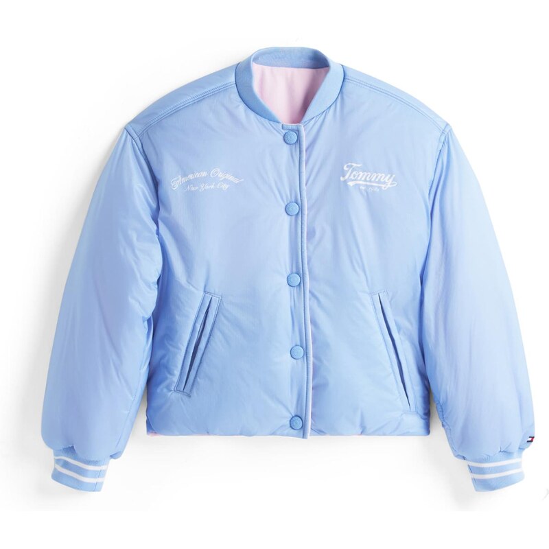 TOMMY HILFIGER Prechodná bunda svetlomodrá / ružová / biela 64472643