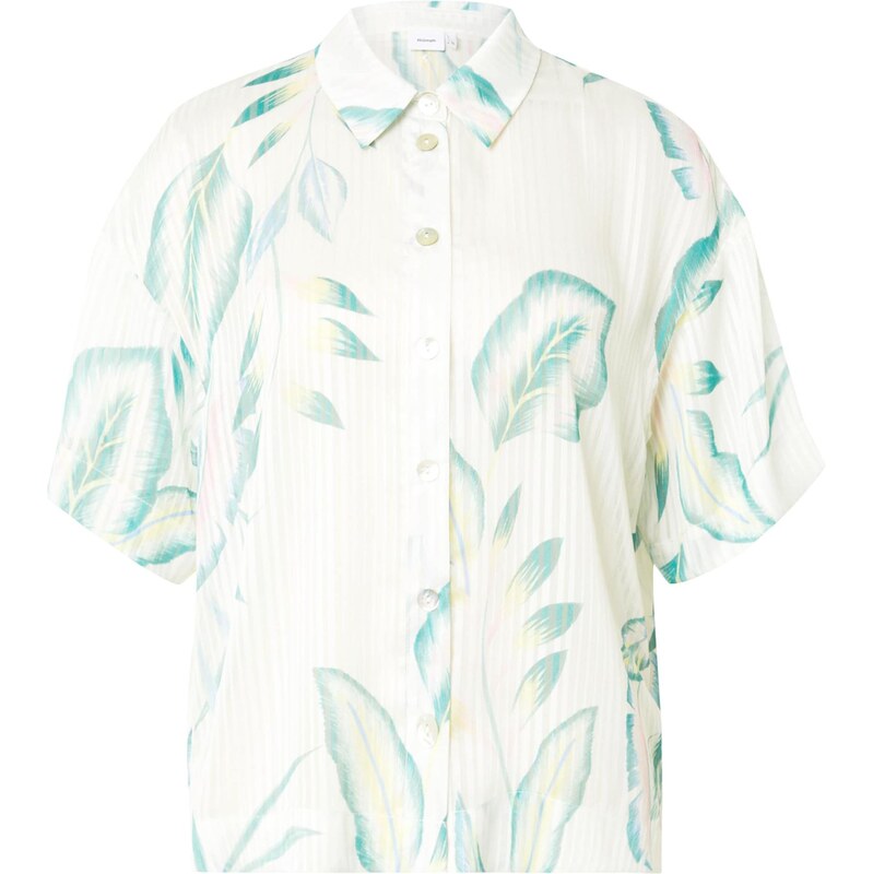 NÜMPH Blúzka WIVIAN žltá / smaragdová / biela 66008431