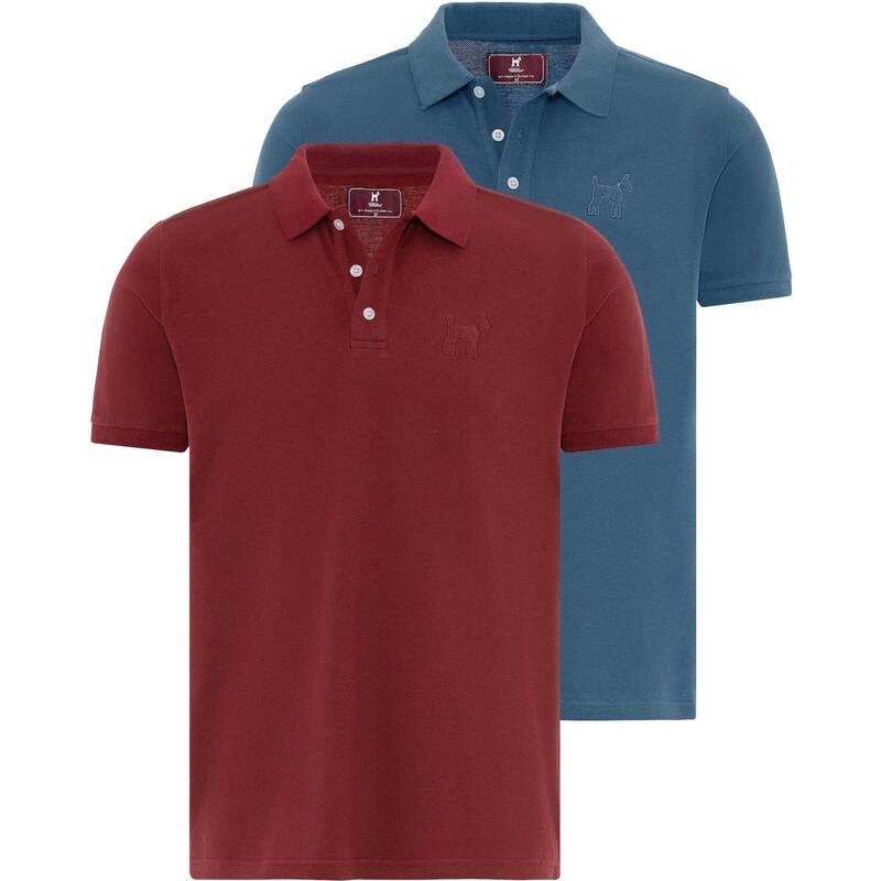 Williot Tričko modrosivá / tmavočervená 65657044