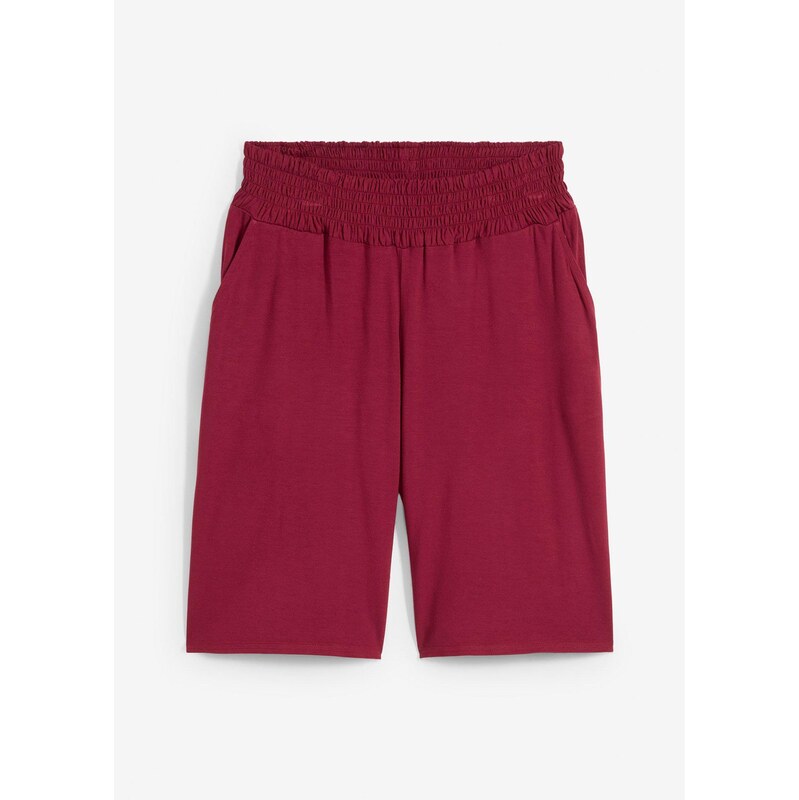 bonprix Džersejové bermudy z viskózového mixu, farba červená 65134575