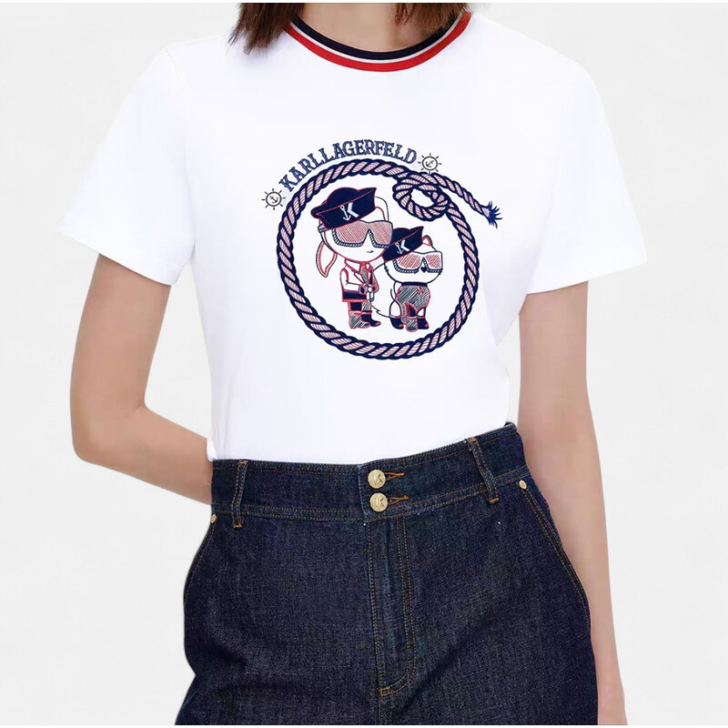 Dámské bílé triko Karl Lagerfeld 56283 64447469