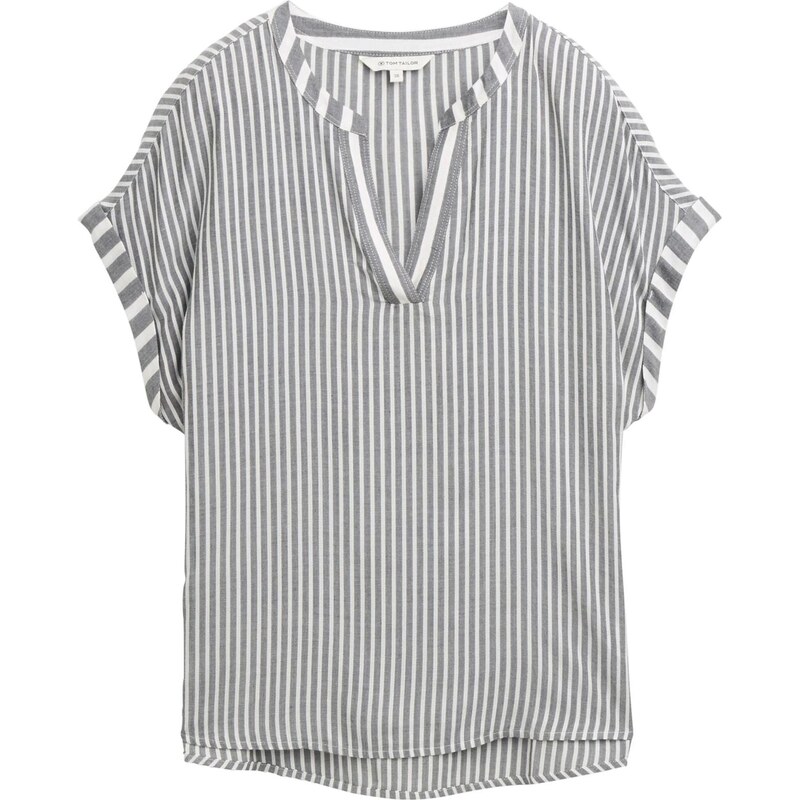 TOM TAILOR Blúzka dymovo modrá / biela 64458000