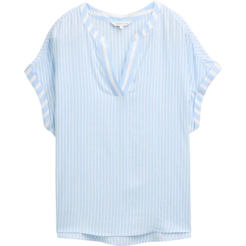 TOM TAILOR Blúzka svetlomodrá / biela 64458004