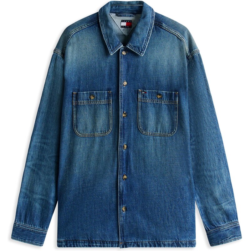 Tommy Jeans Prechodná bunda nebielená / modrá denim 64458318