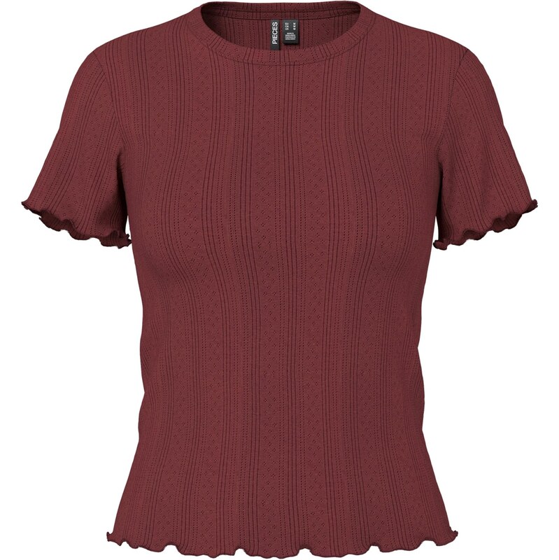 PIECES Tričko vínovo červená 64458231