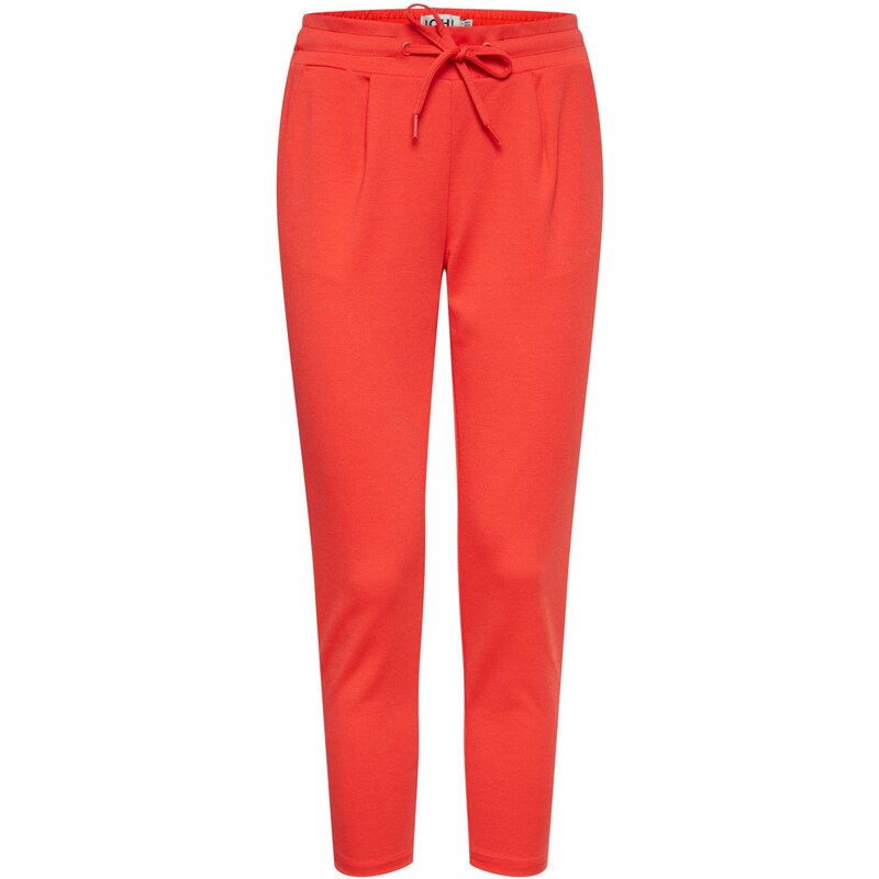 ICHI Plisované nohavice IHKate oranžovo červená 64457923