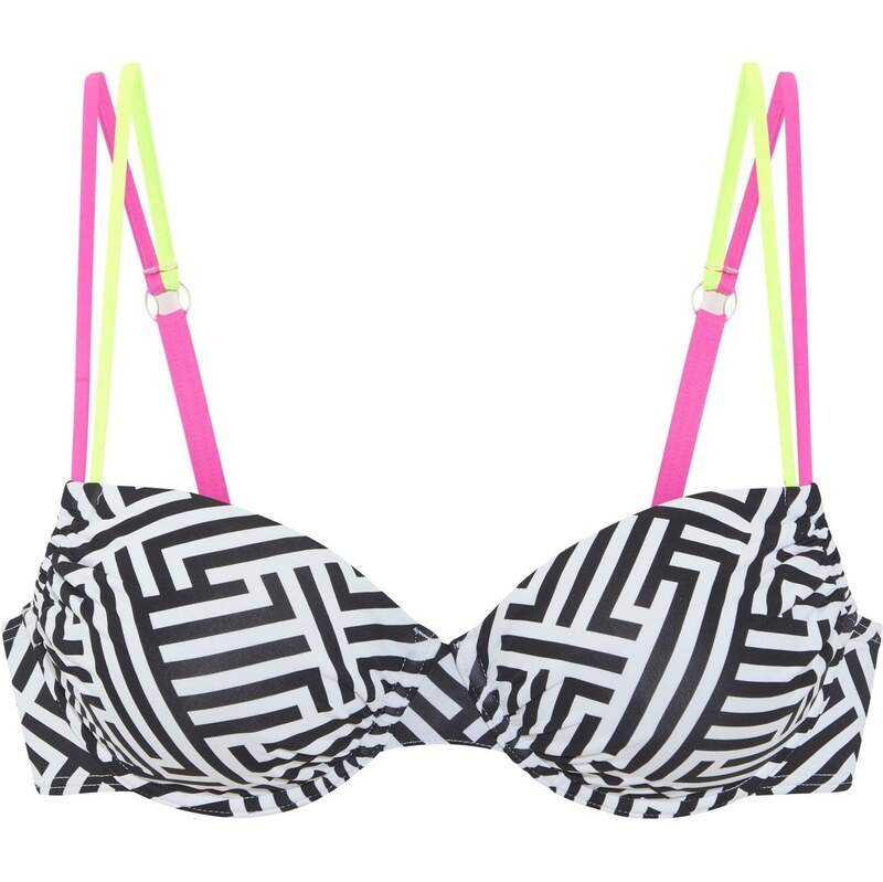 BUFFALO Bikinový top citrónová / ružová / čierna / biela 65645526