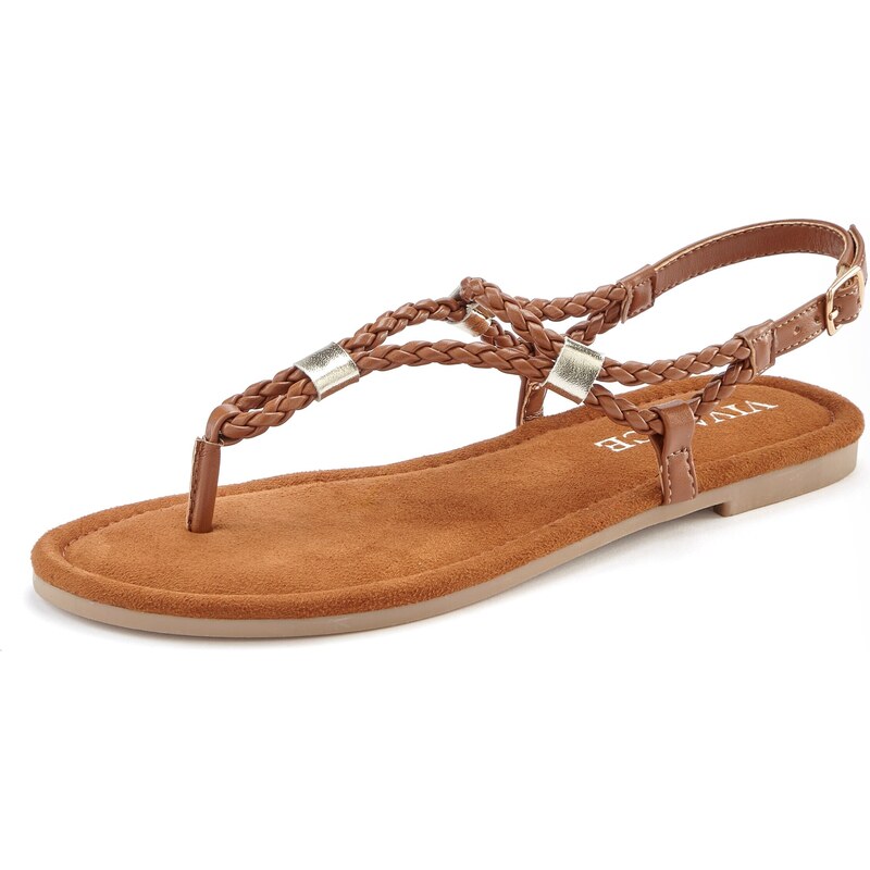 VIVANCE Žabky hnedá / zlatá 65206939