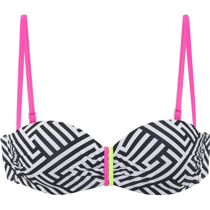 BUFFALO Bikinový top neónovo žltá / ružová / čierna / biela 65645536