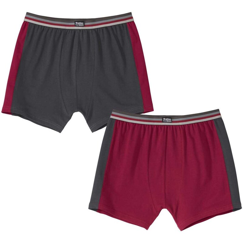 Sada 2 dvojfarebných strečových boxeriek Atlas For Men Sivá 64457879