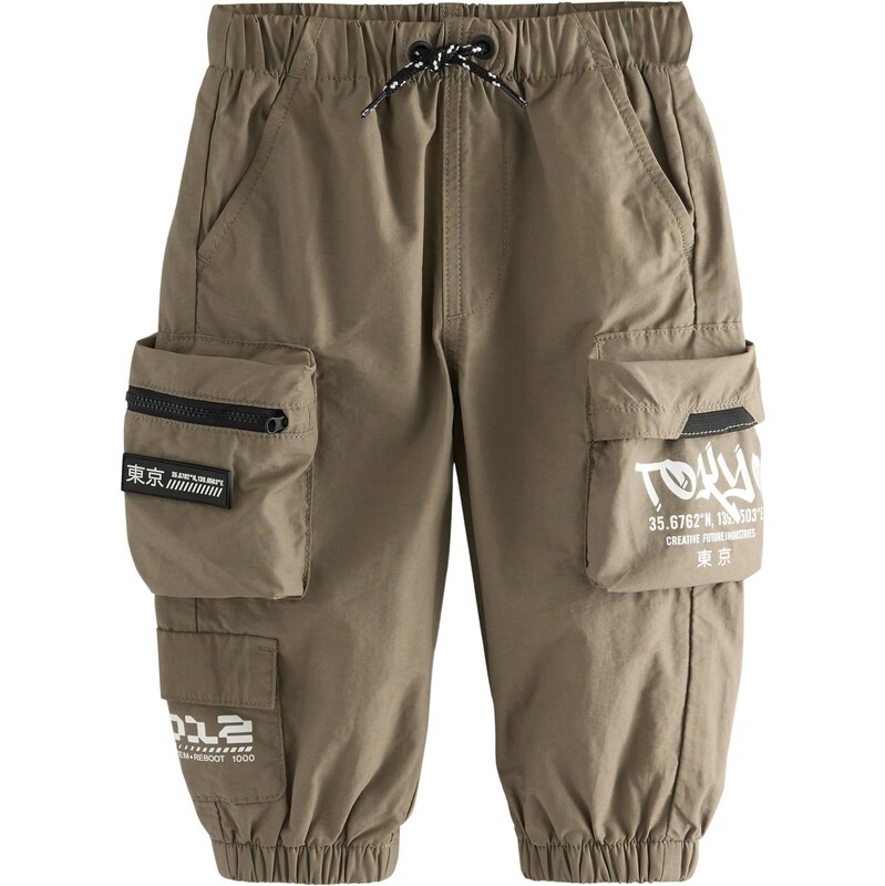 Next Nohavice svetlohnedá / biela 64465554