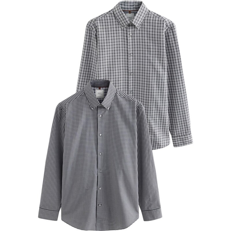 Next Košeľa antracitová / tmavosivá / šedobiela 64465469