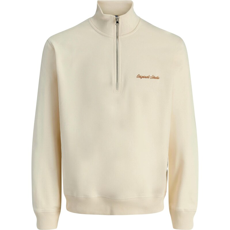 JACK & JONES Mikina JORNORREBRO tmavooranžová / biela ako vlna 64465771