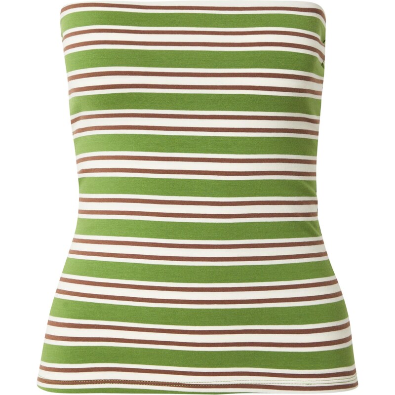 TOPSHOP Top hnedá / zelená / biela 66008449