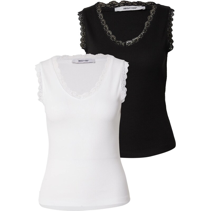 ABOUT YOU Top Reese čierna / biela 66008451