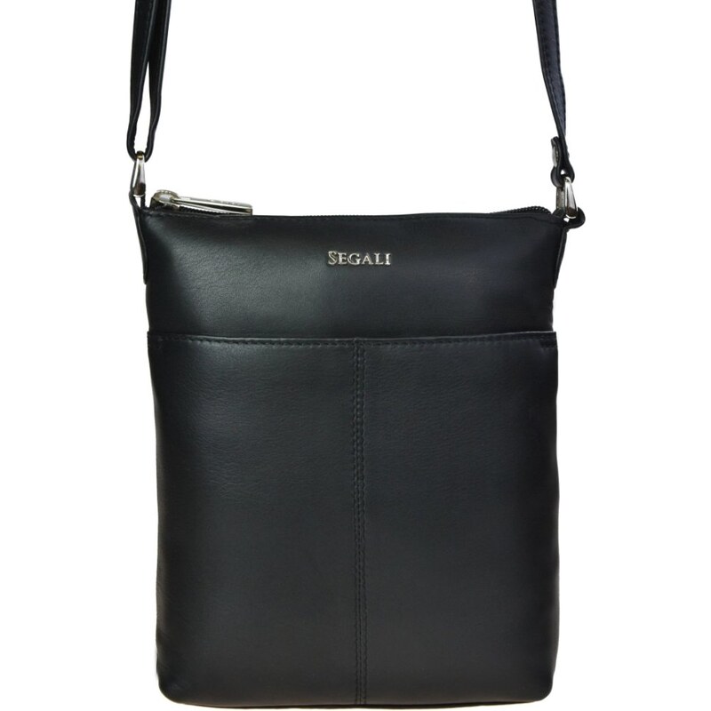 SEGALI Dámska kožená taška cez rameno SG-27001 čierna 11396277