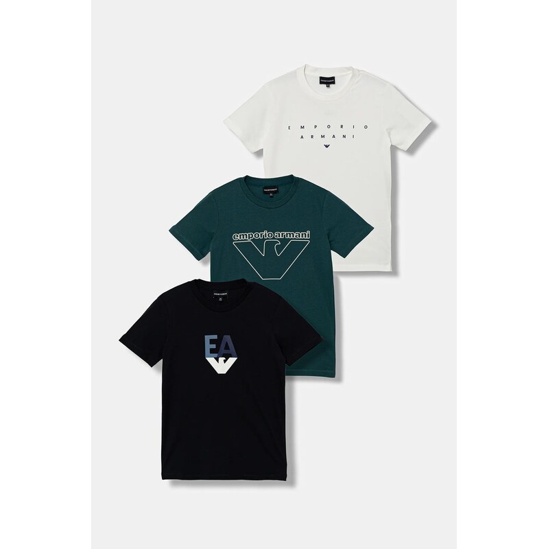Detské bavlnené tričko Emporio Armani 3-pak 64474465