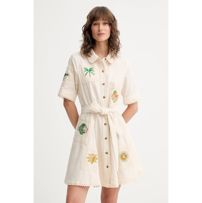 Šaty s prímesou ľanu Never Fully Dressed Lauren 64475307