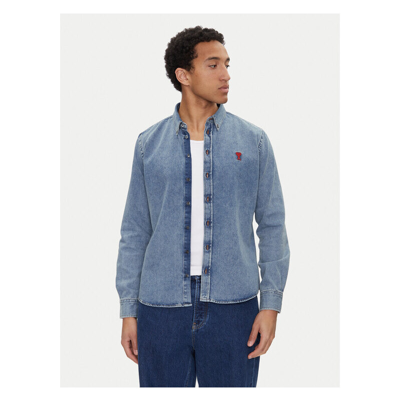 džínsová košeľa AMI Paris 64481262