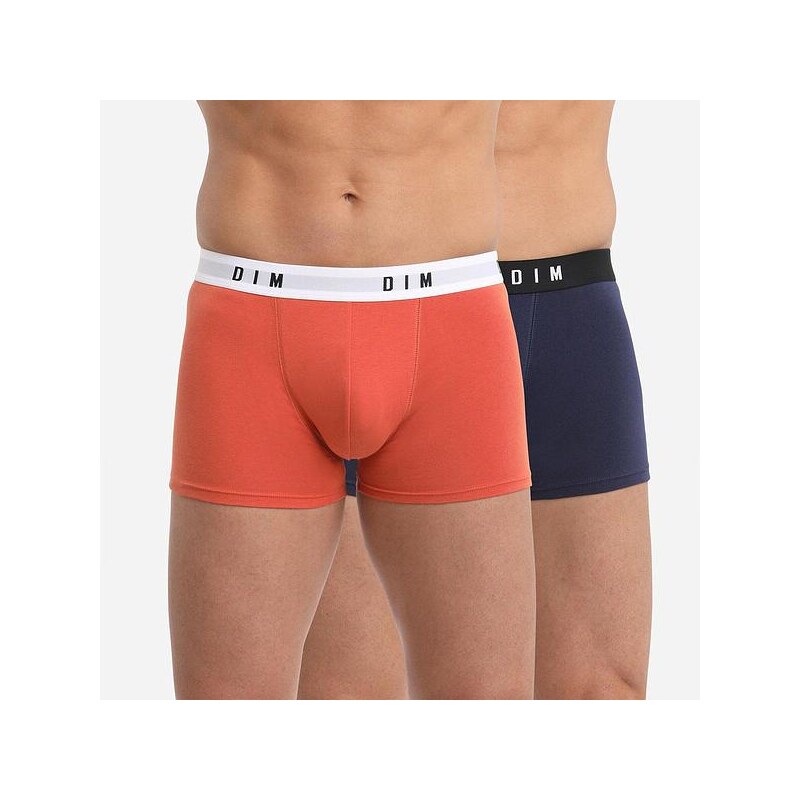 DIM BOXER ORIGINAL 2x - Pánske boxerky 2 ks - oranžová - modrá 50517092