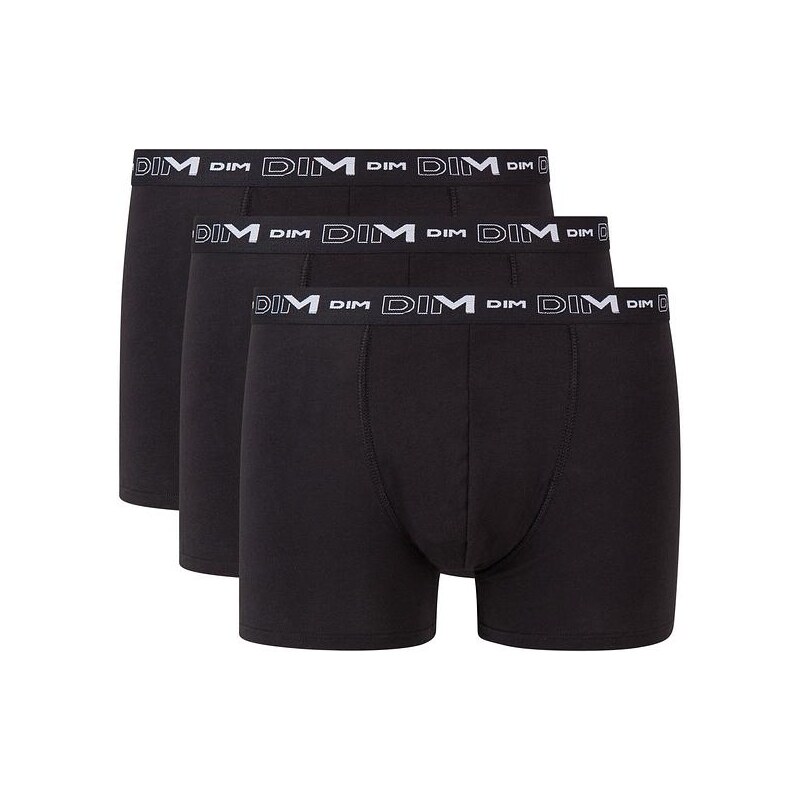 DIM COTTON STRETCH BOXER 3x - Pánske boxerky 3 ks - čierna 50521041