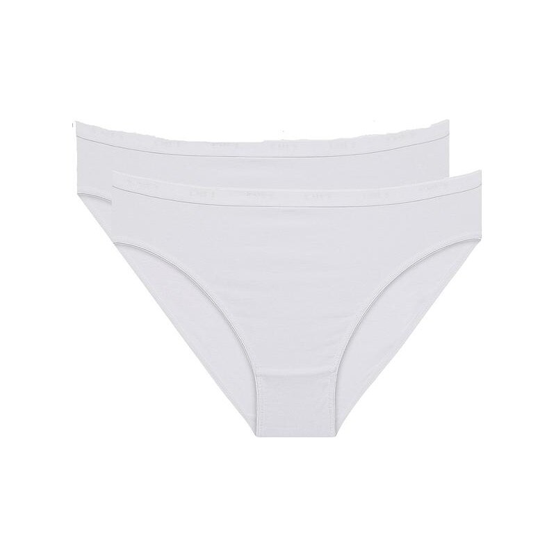 DIM COTTON BIO MINISLIP 2x - Dámske bavlnené nohavičky 2 ks - biela 50502815