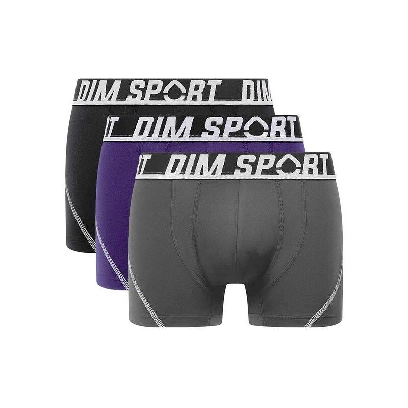 DIM SPORT MICROFIBRE BOXER 3x - Pánske športové boxerky 3 ks - sivá - 50514980