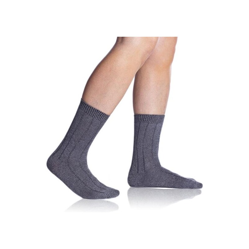 Bellinda BAMBUS CASUAL SOCKS - Zimné bambusové ponožky - sivý melír 64639037