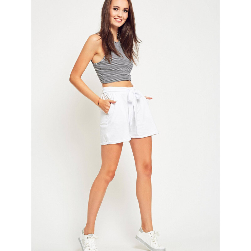 Yups White shorts tied at the waist 58355726