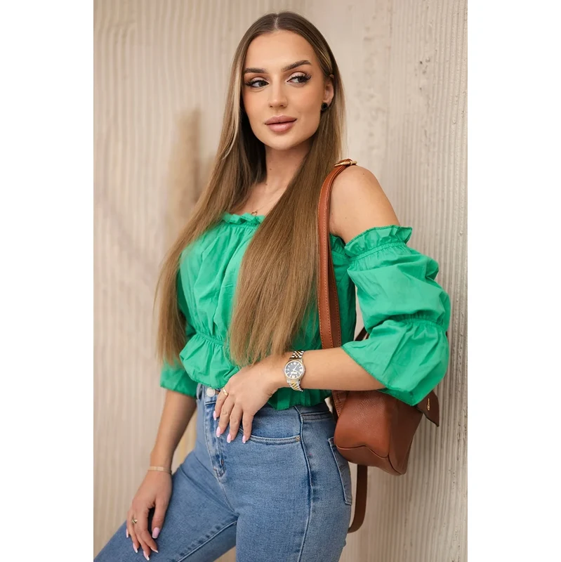 Kesi Blouse over the shoulder dark green 60729396