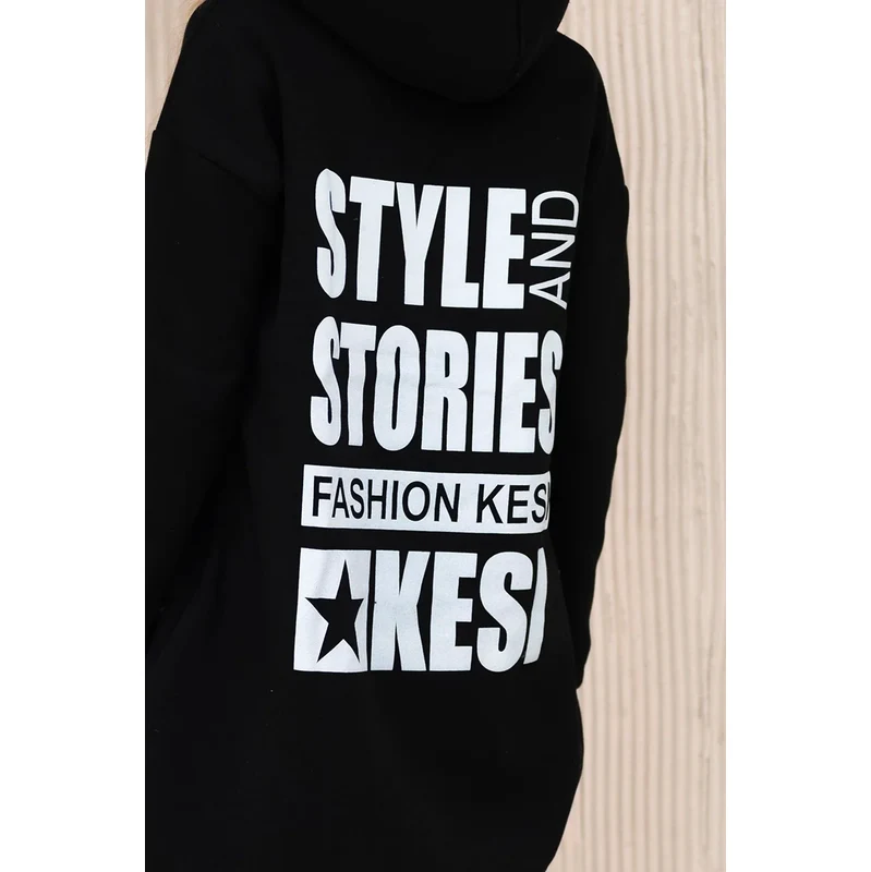 Kesi Reinforced sweatshirt with long back and hood black 64785099