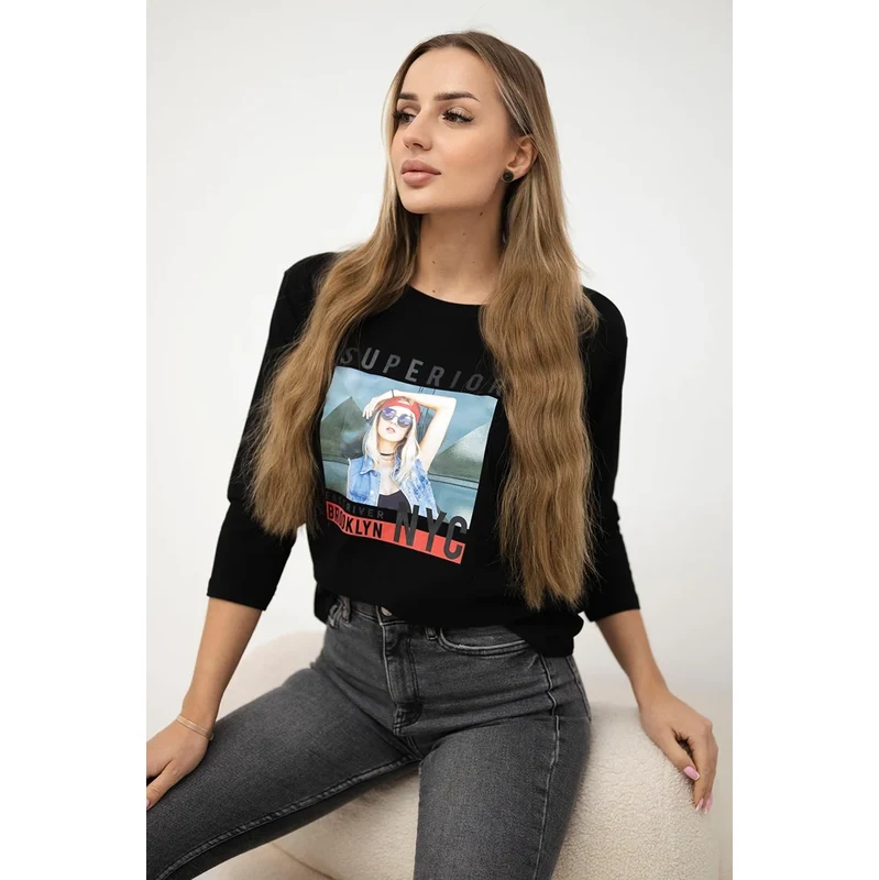 Kesi Blouse with Superior print black 64785108