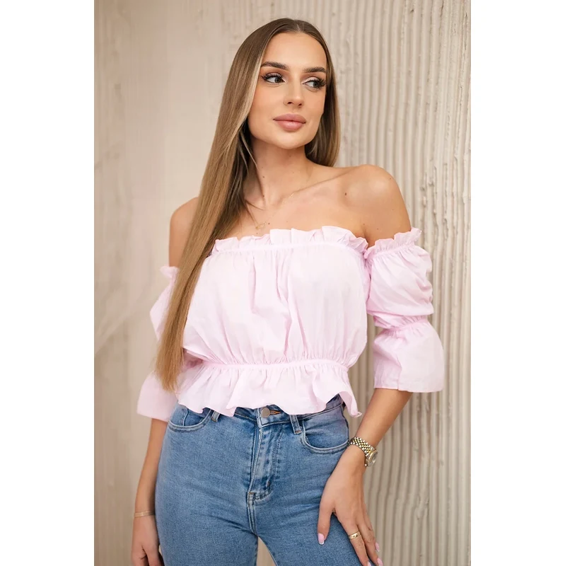 Kesi Blouse over the shoulder powder pink 60708423