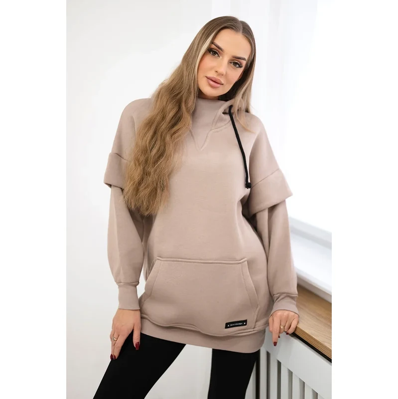 Kesi Insulated turtleneck sweatshirt dark beige 64785263