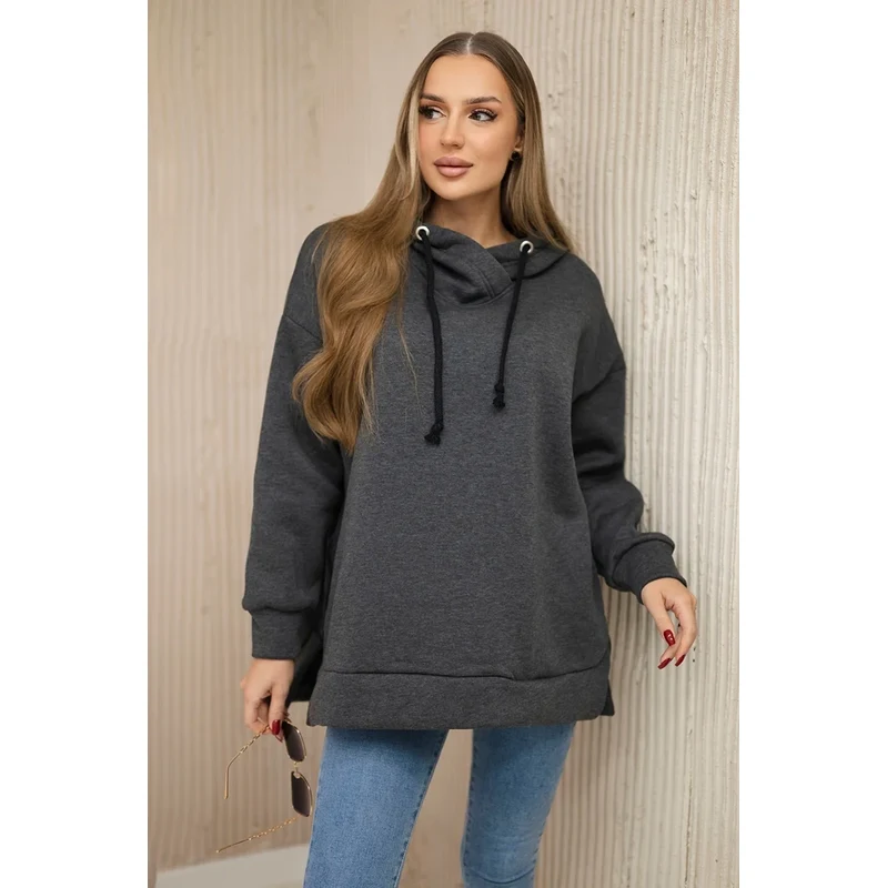 Kesi Insulated sweatshirt with side zipper graphite 64785269