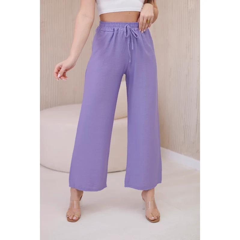Kesi Włoski Viscose wide trousers in purple color 60708892