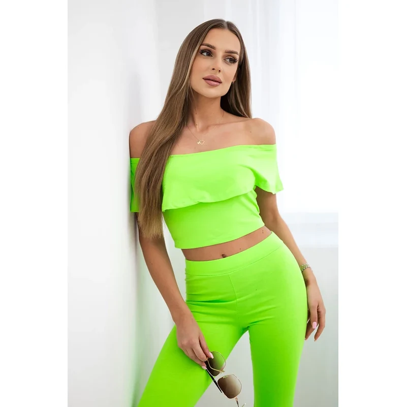 Kesi Set with ruffled green neon 60730472