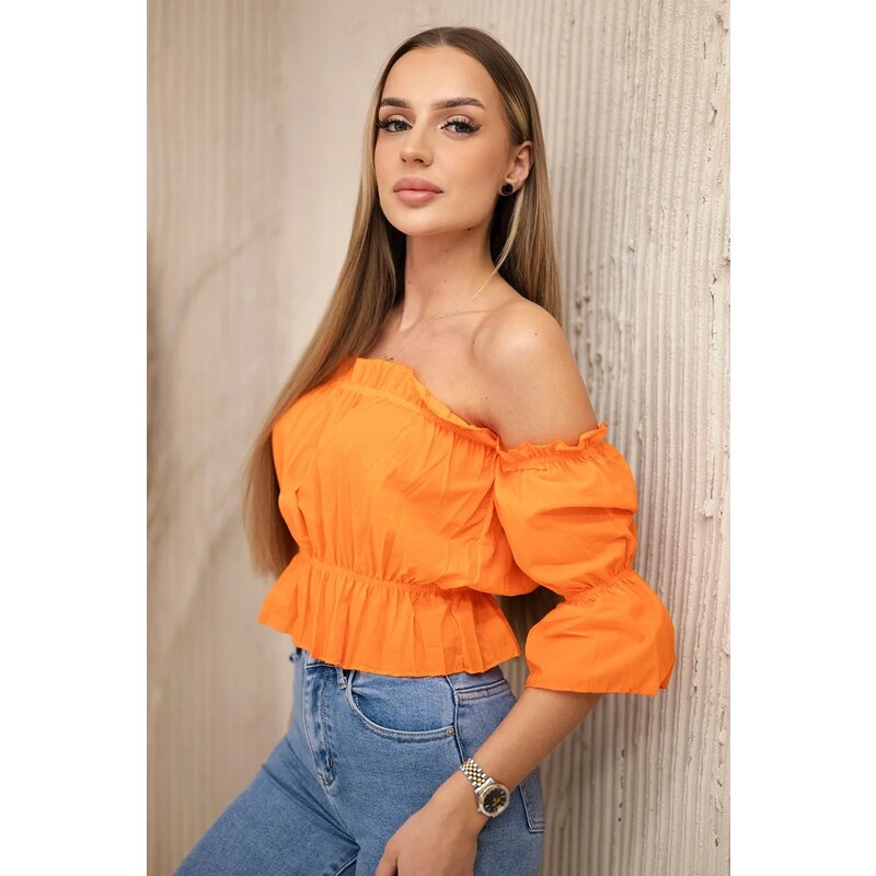 Kesi Orange blouse over the shoulder 60754723
