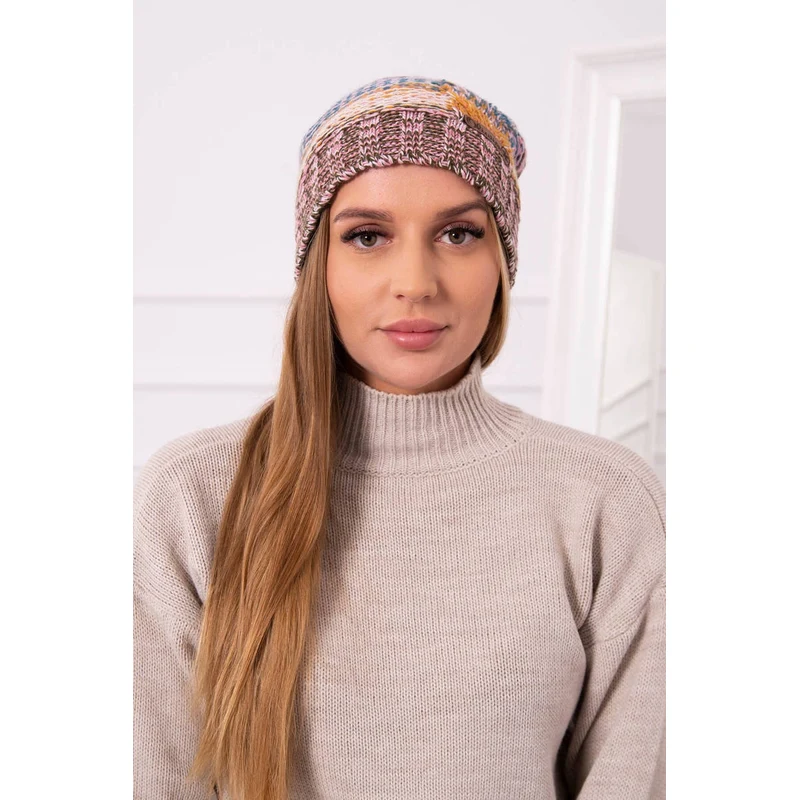 Kesi Čapica s fleece Monika K256 horčica+hnedá 64661458