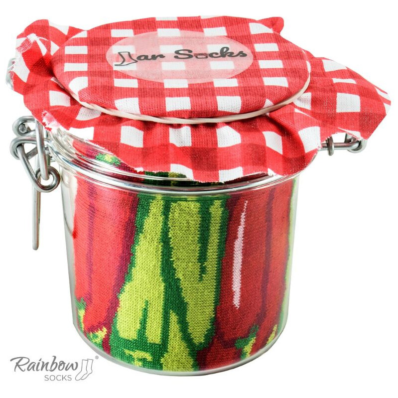 ZOOKSY/RAINBOW SOCKS Dúhové ponožky ponožky Zelenina v nádobe chilli 60657537