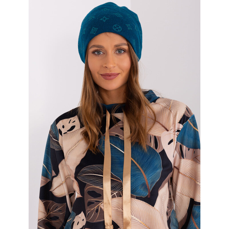 ITALY MODA Tmavomodrá vzorovaná čiapka AT-SK-2325.86-dark blue 57953527