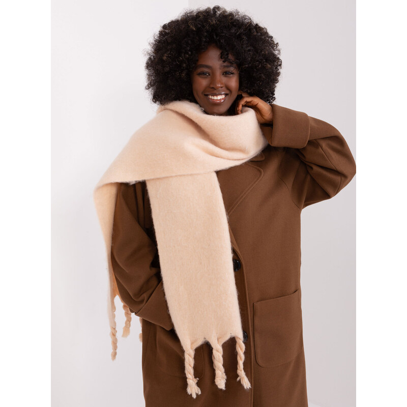 ITALY MODA Béžový teplý šál so strapcami AT-SZ-2313502.20P-beige 57954030