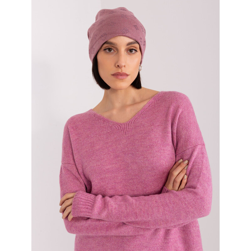 ITALY MODA Fialová vzorovaná čiapka AT-SK-2325.85-viollet 57953821