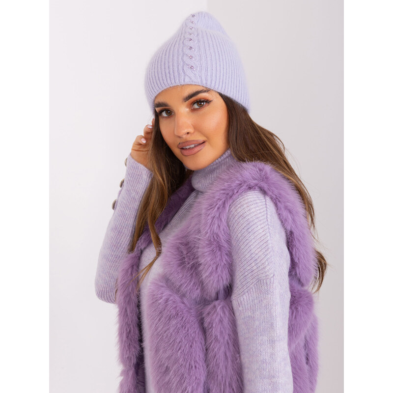 ITALY MODA Fialová čiapka s aplikáciou AT-SK-2328.11P-light purple 57953636